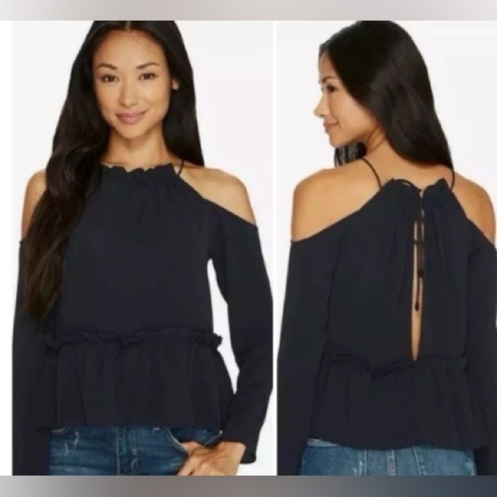 Tavik Cold Shoulder Open Back Blouse Top